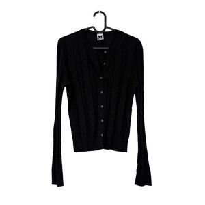 Missoni Black Zig Zag Long Sleeve Lightweight Cardigan Sweater Womens Small